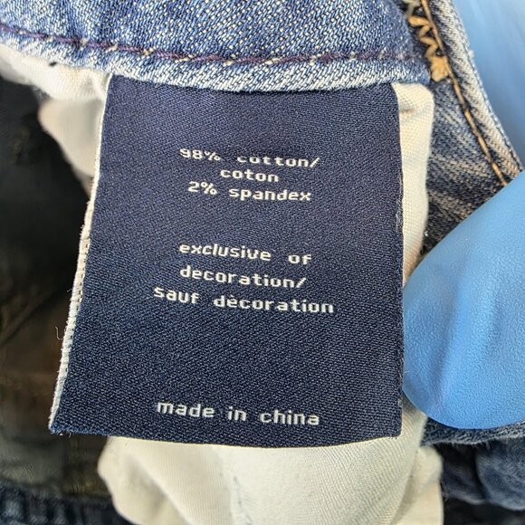 Vigoss The Dublin Capri Jeans Womens Size 7 Blue Distressed Embellished Denim - Picture 12 of 13